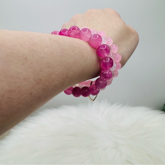 The Pinks Trio Hearty Beaded Bracelet - Picture 4 of 6